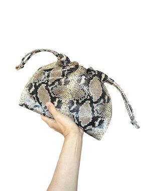 COS Mini Cavatelli Leather Clutch Crossbody Bag - Snake